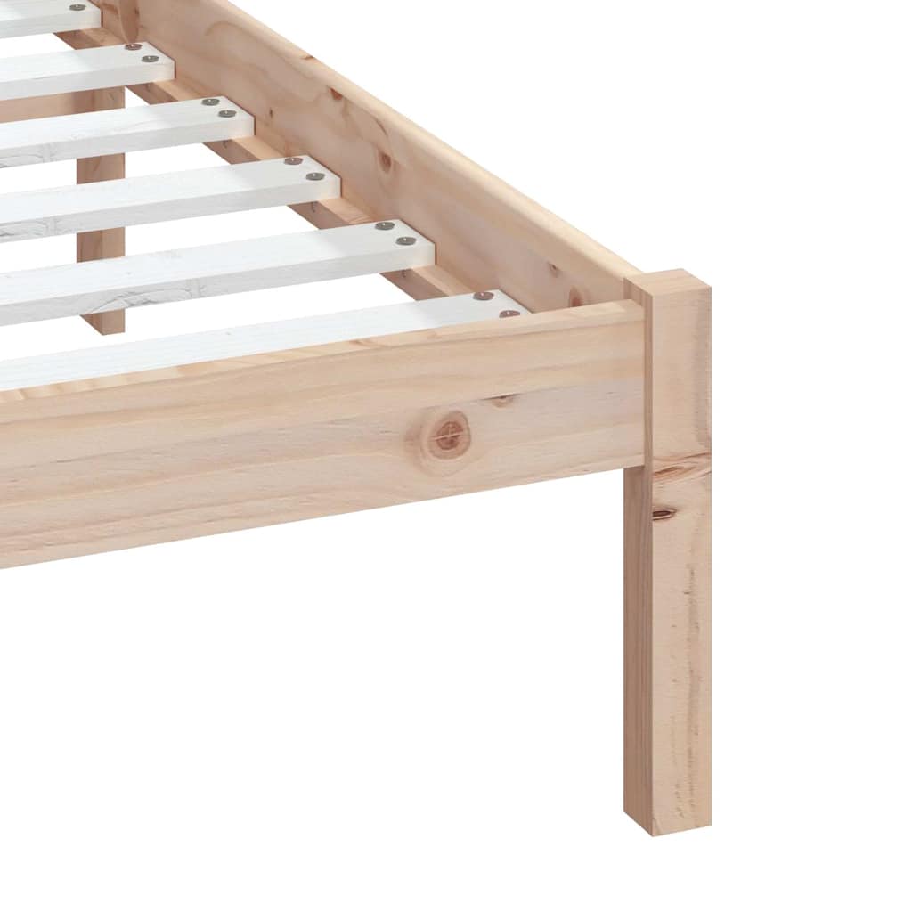 Bed Frame 205.5 X 155.5 100 Cm Solid Pine Wood Natural White Black Grey 205.5 cm