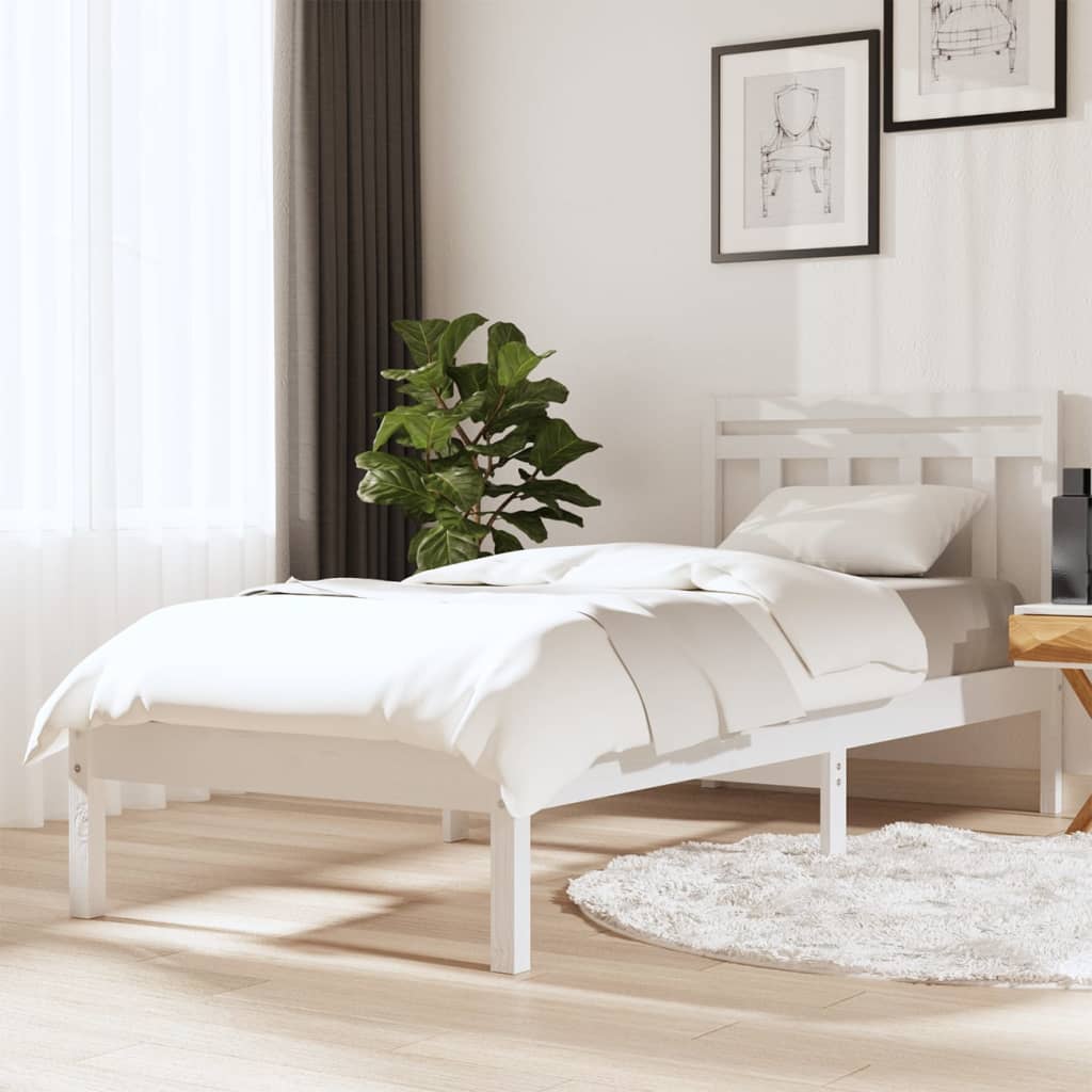 Bed Frame 205.5 X 155.5 X 100 Cm Solid Pine Wood