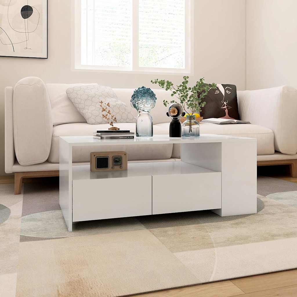 Coffee Table 102X55X42 Cm Engineered Wood White Black Oak Concrete Grey Old Wood