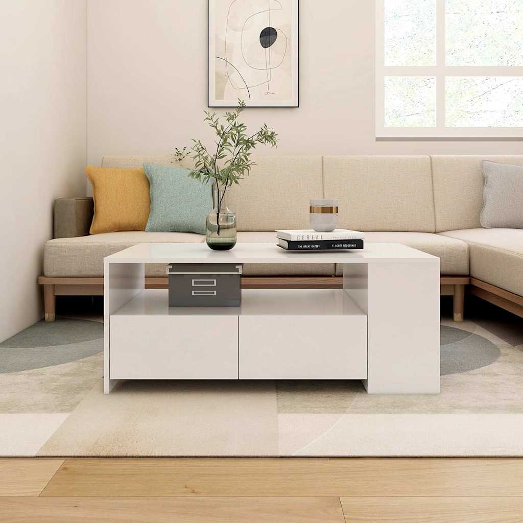Coffee Table 102X55X42 Cm Engineered Wood White Black Oak Concrete Grey Old Wood