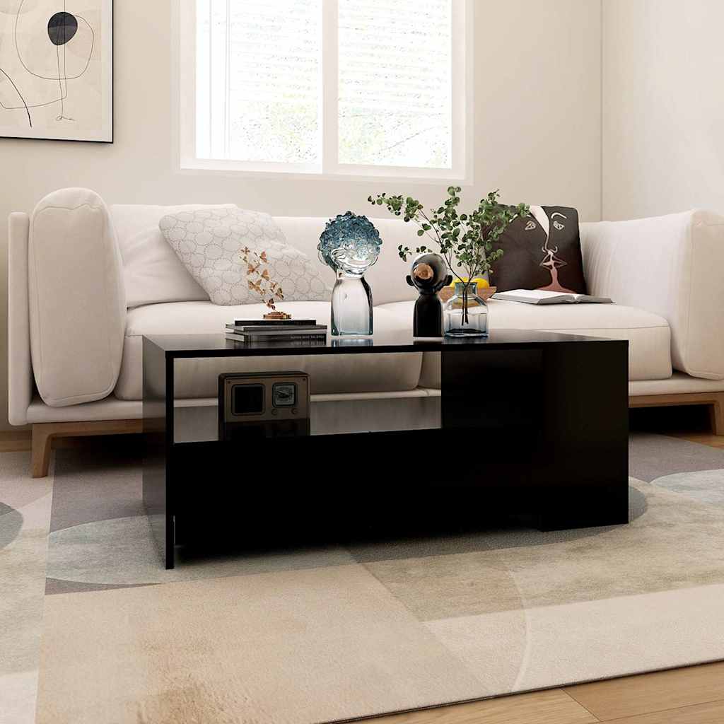 Coffee Table 102X55X42 Cm Engineered Wood White Black Oak Concrete Grey Old Wood
