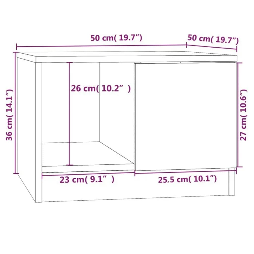 Coffee Table 50X50X36 Cm Engineered Wood