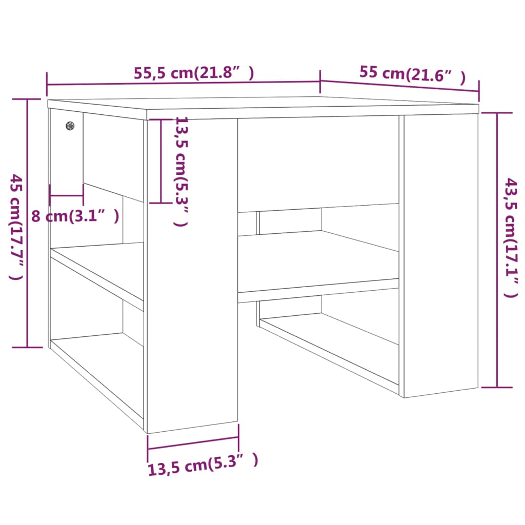 Coffee Table 55.5X55X45 Cm Engineered Wood