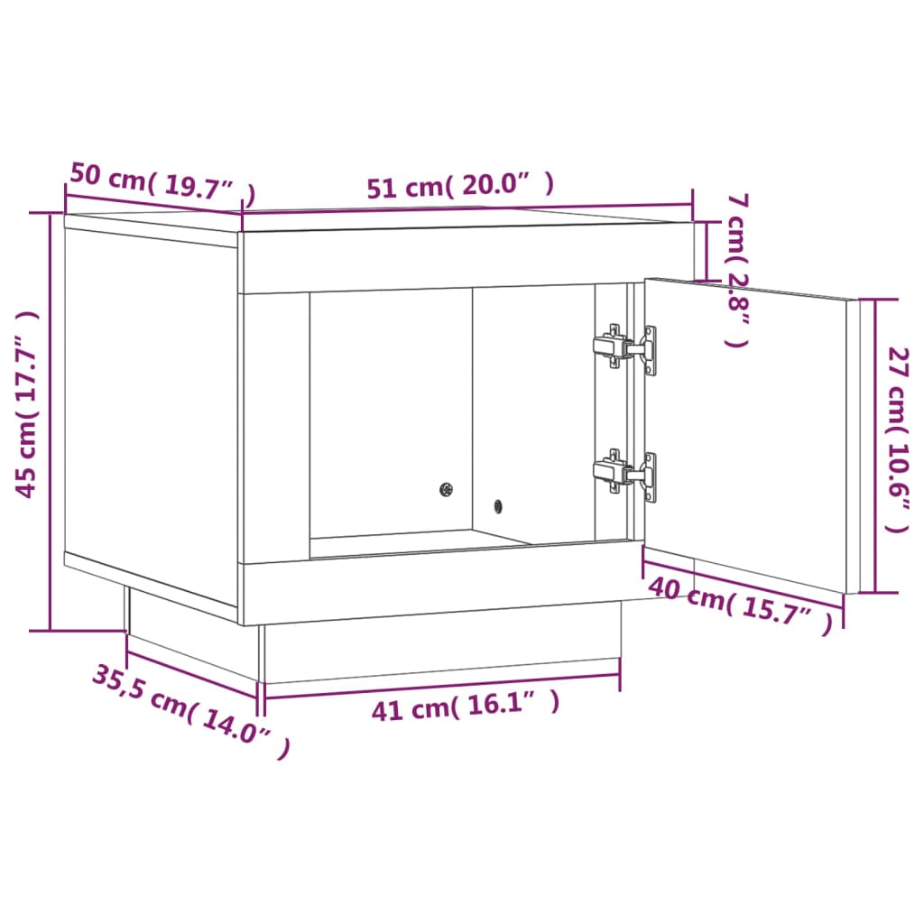 Coffee Table 51X50X45 Cm Engineered Wood