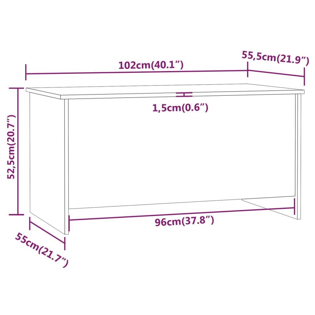 Coffee Table 102X55.5X52.5 Cm Engineered Wood
