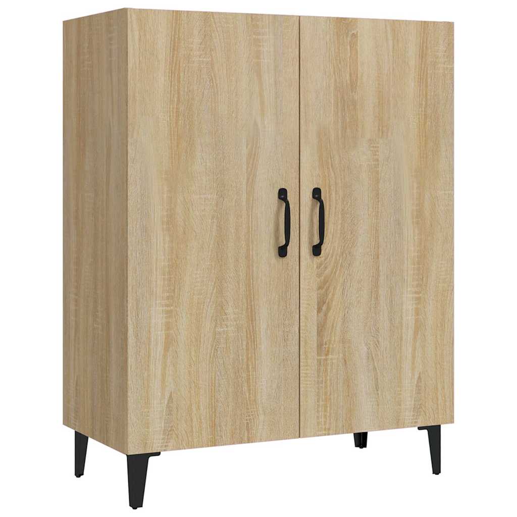 Sideboard 69.5X34X90 Cm Engineered Wood Black Oak Smoked Oak White Artisan Oak 6
