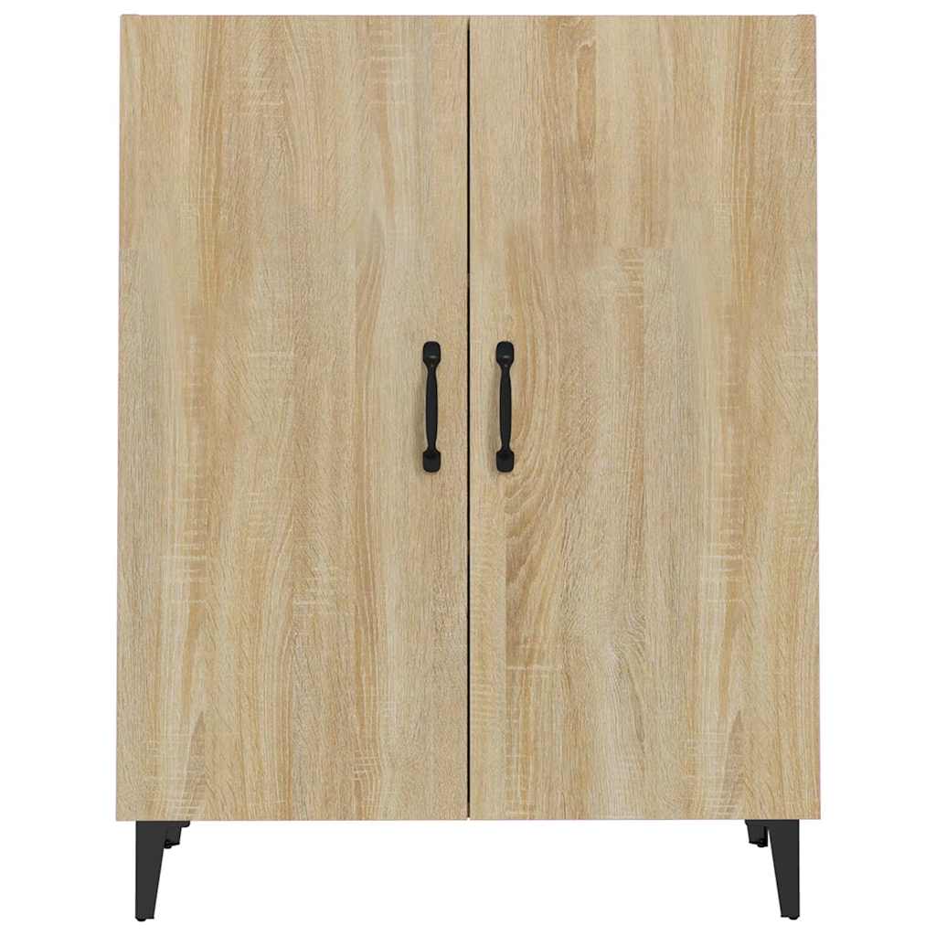 Sideboard 69.5X34X90 Cm Engineered Wood Black Oak Smoked Oak White Artisan Oak 6