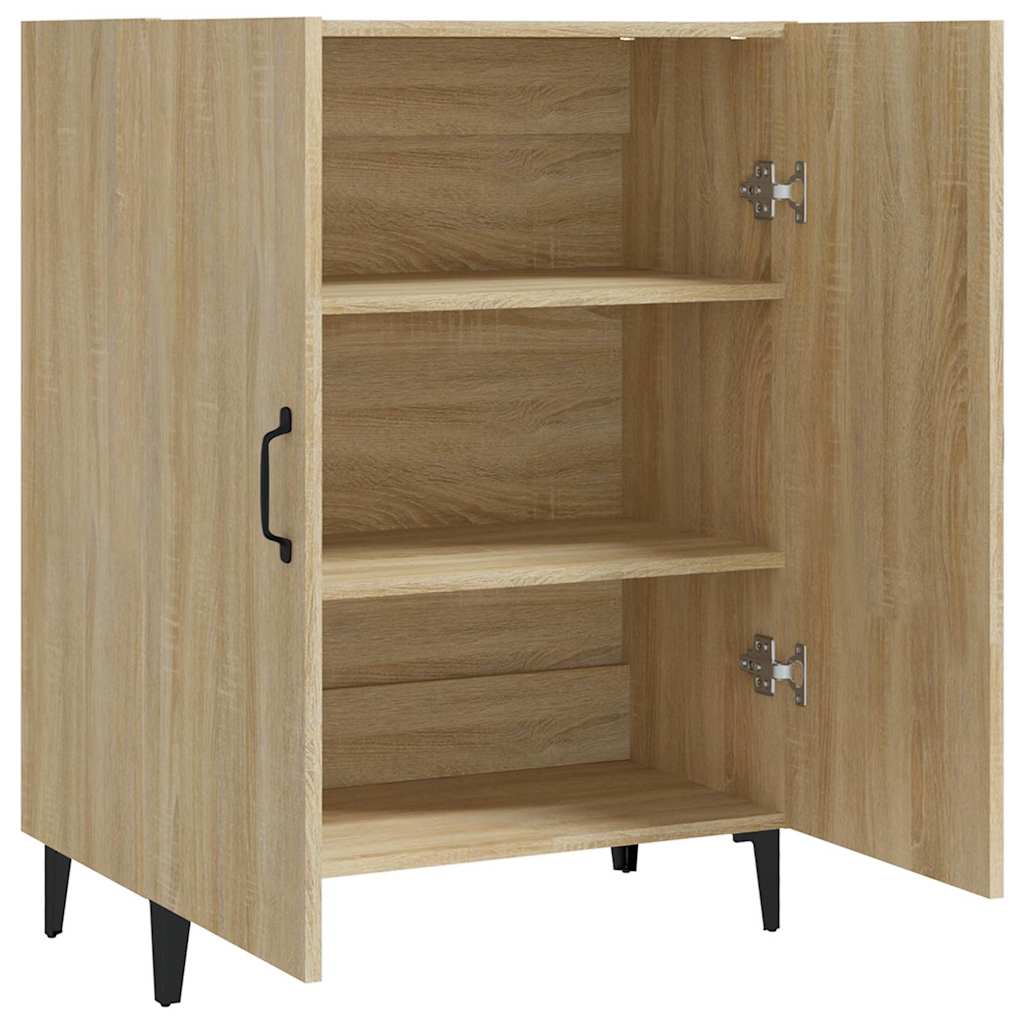 Sideboard 69.5X34X90 Cm Engineered Wood Black Oak Smoked Oak White Artisan Oak 6