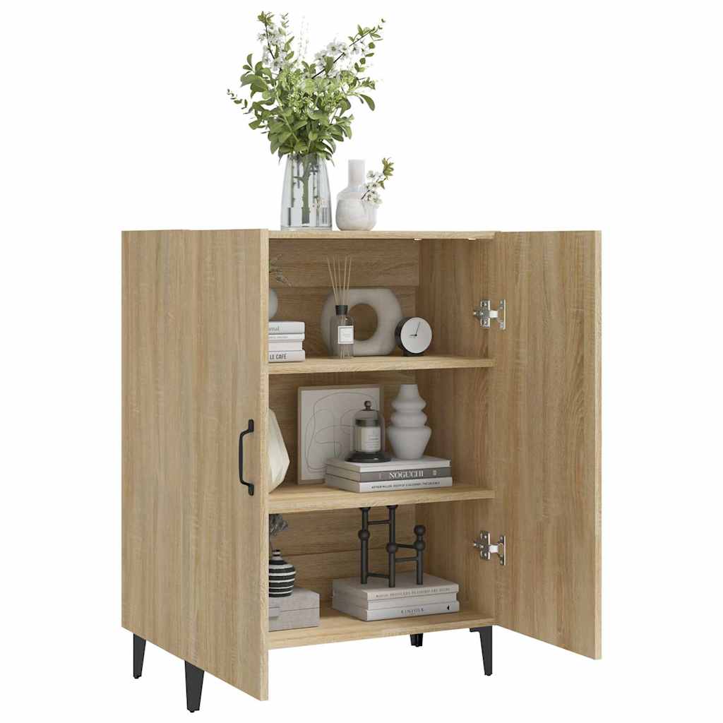 Sideboard 69.5X34X90 Cm Engineered Wood Black Oak Smoked Oak White Artisan Oak 6
