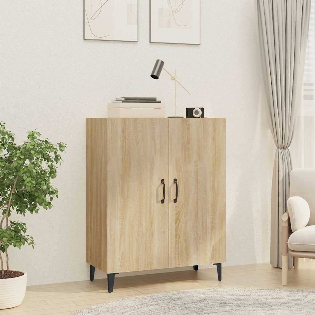 Sideboard 69.5X34X90 Cm Engineered Wood Black Oak Smoked Oak White Artisan Oak 6