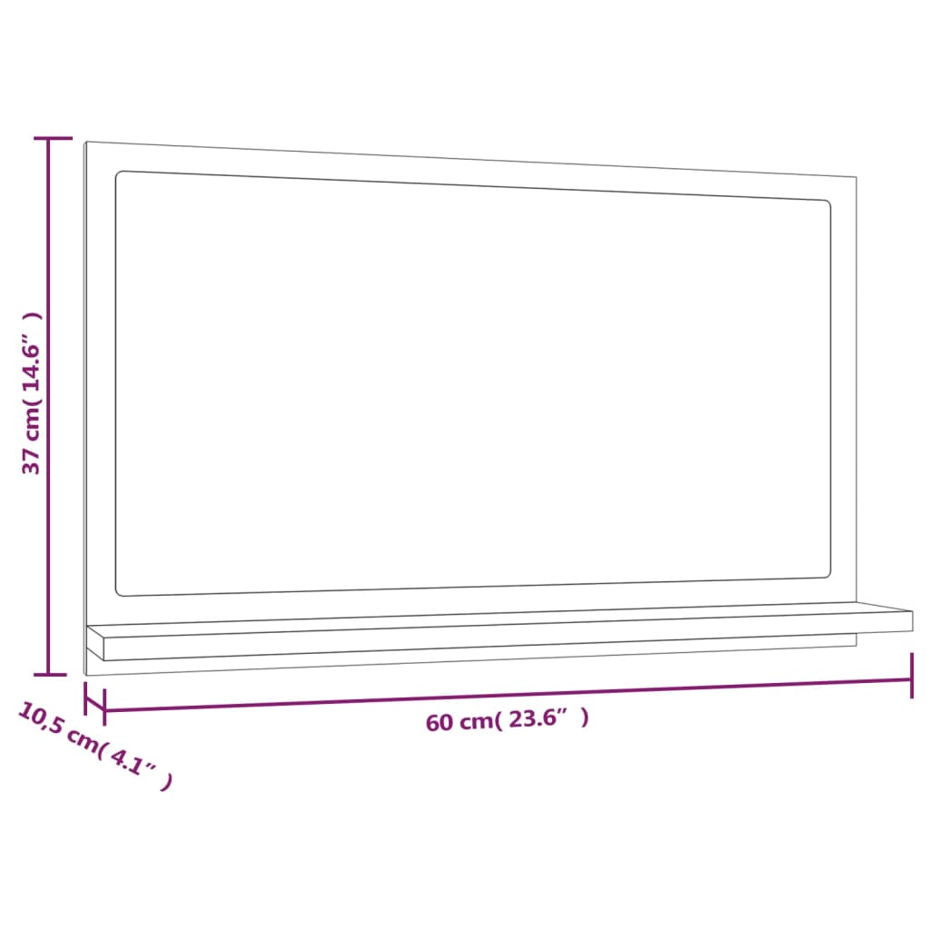 Bathroom Mirror Engineered Wood