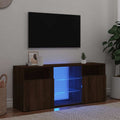 Tv Cabinet With Led Lights 120X30X50 Cm Engineered Wood