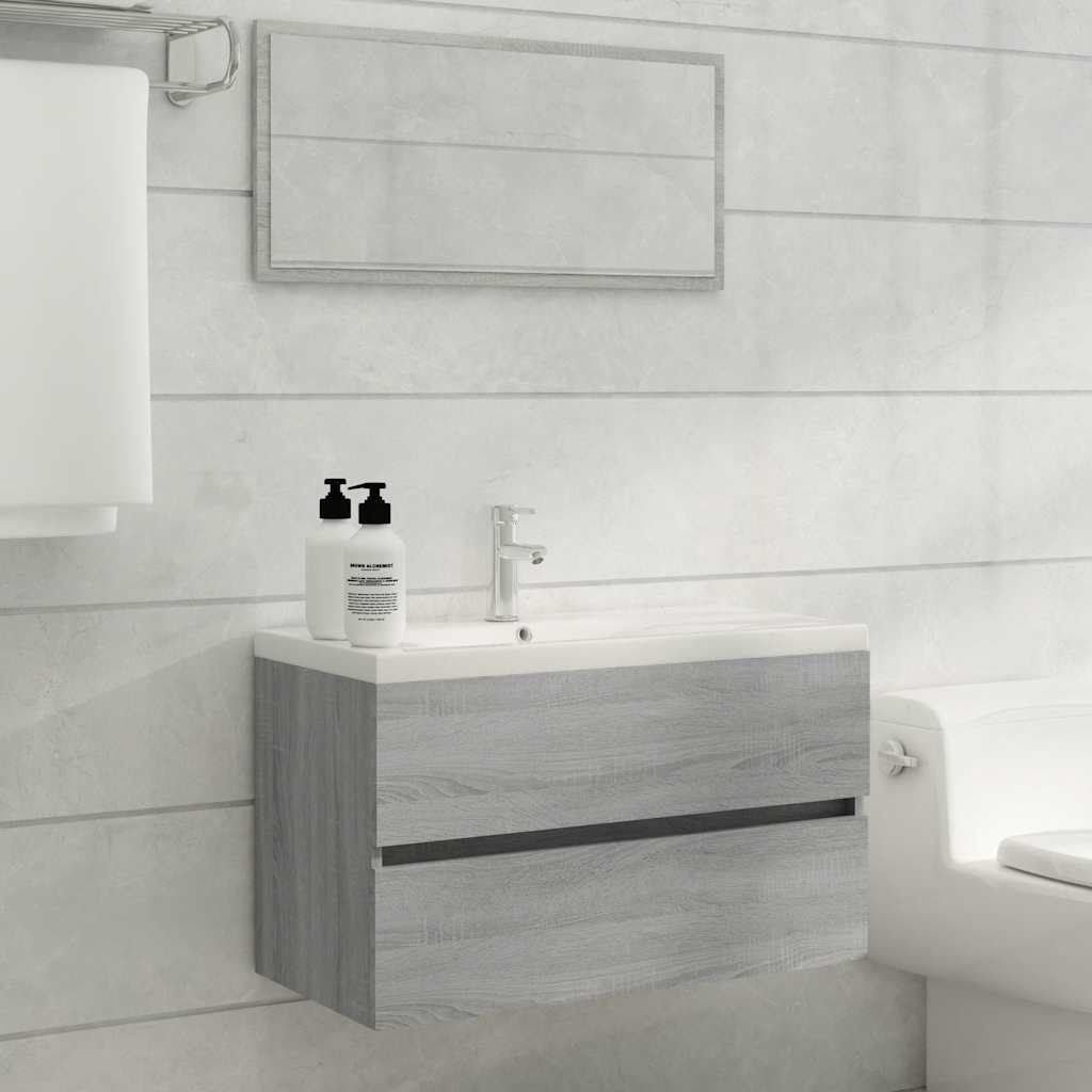 Bathroom Furniture Set 2 Pcs Engineered Wood