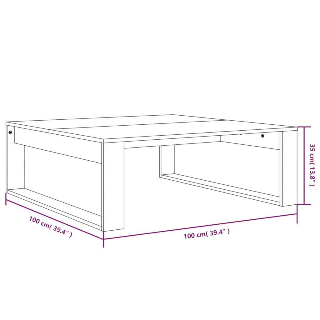 Coffee Table 100X100X35 Cm Engineered Wood