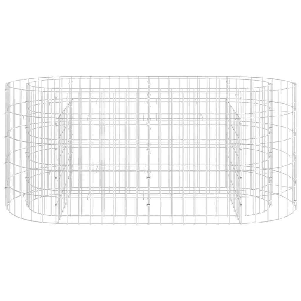 Planter Large Gabion Raised Garden Bed Galvanised Steel Stone Basket Silver LED