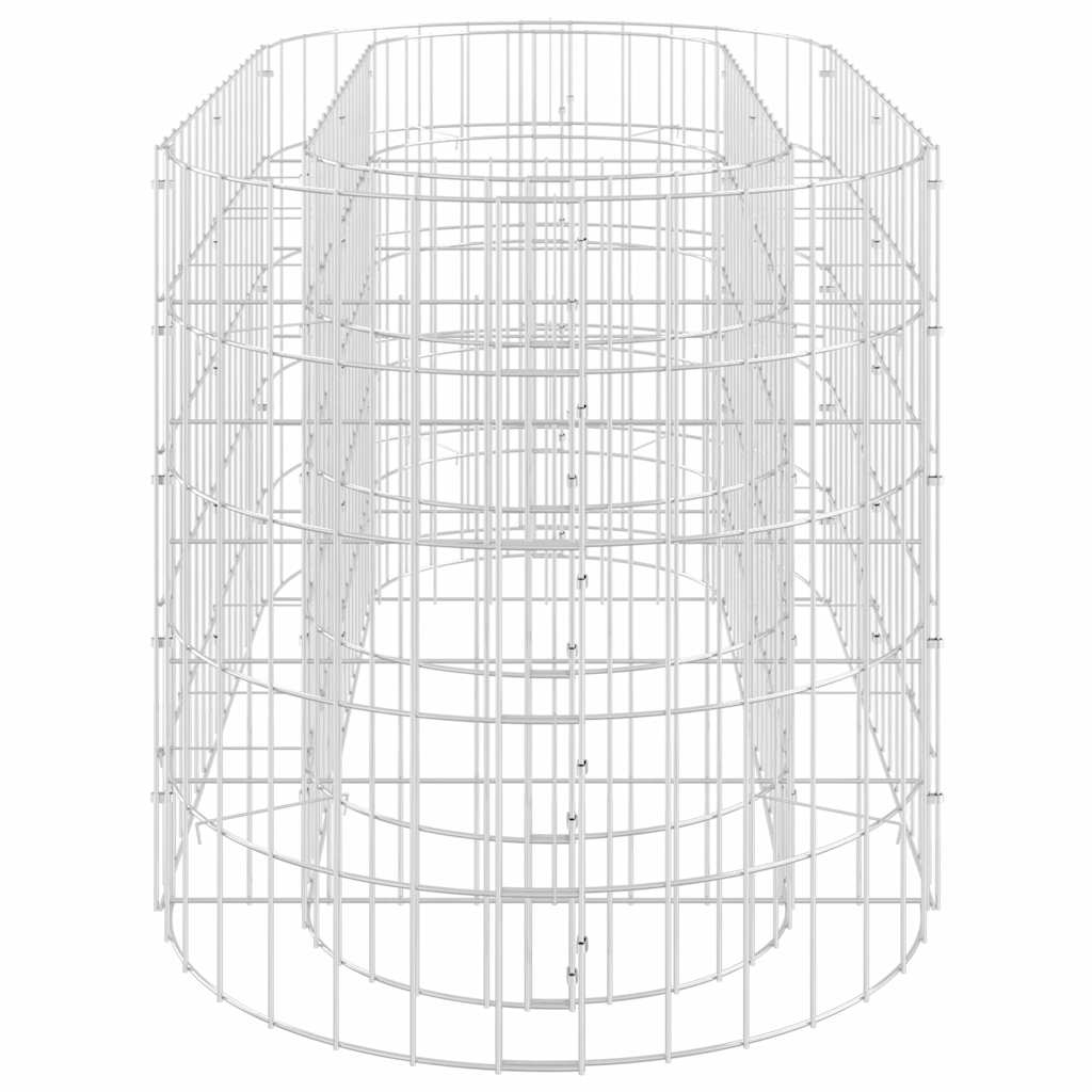 Planter Large Gabion Raised Garden Bed Galvanised Steel Stone Basket Silver LED