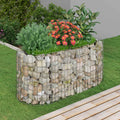 Planter Large Gabion Raised Garden Bed Galvanised Steel Stone Basket Silver LED