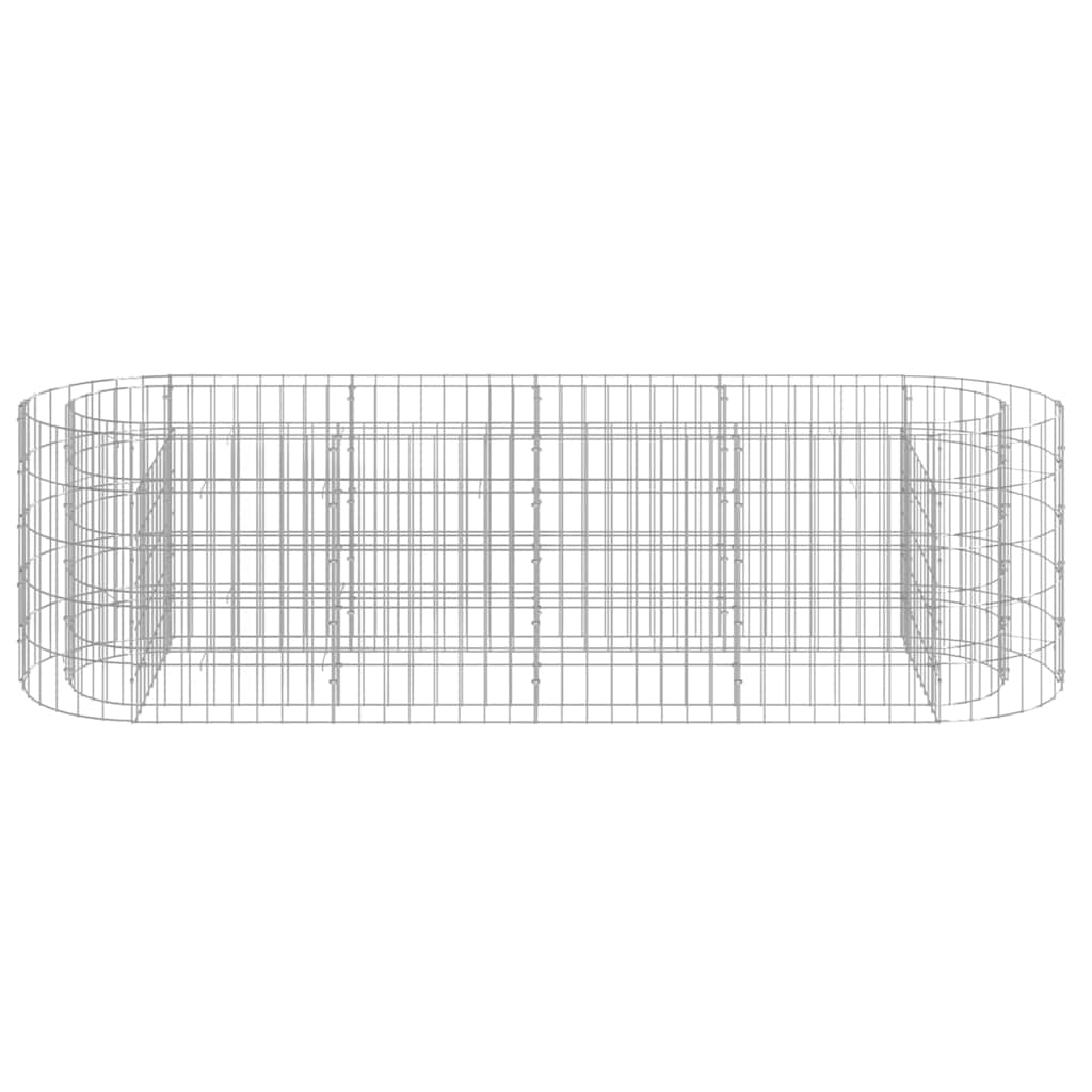 Planter Large Gabion Raised Garden Bed Galvanised Steel Stone Basket Silver LED