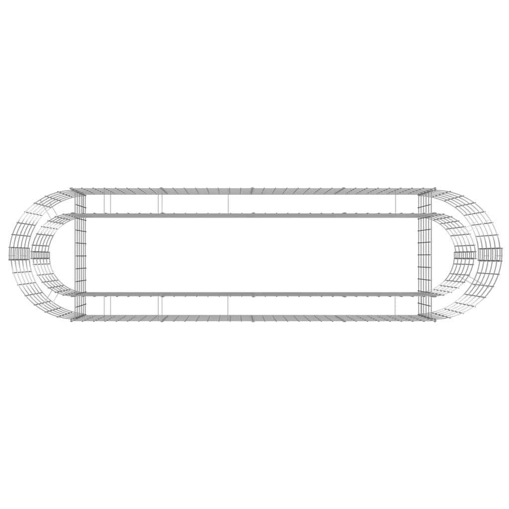 Planter Large Gabion Raised Garden Bed Galvanised Steel Stone Basket Silver LED