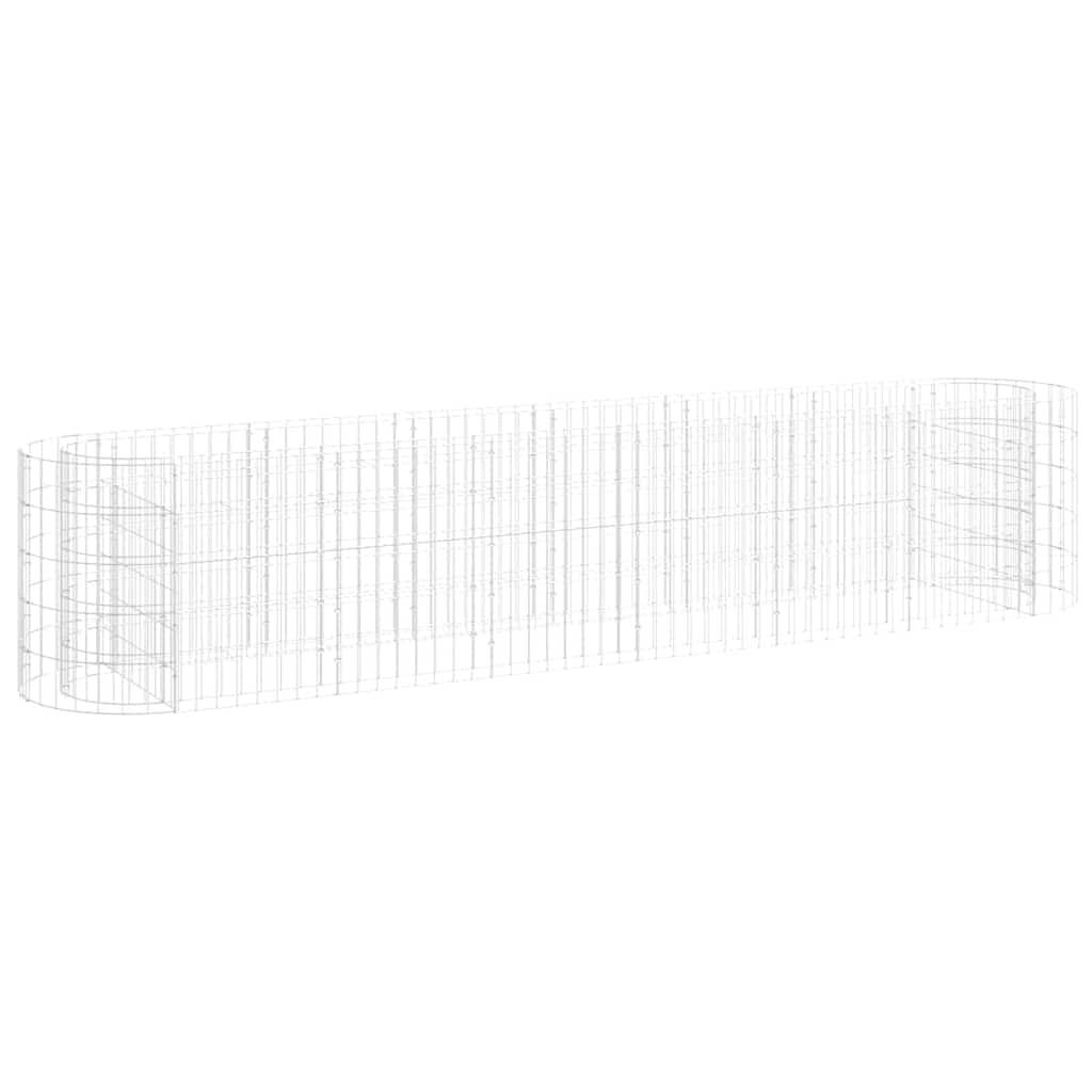 Planter Large Gabion Raised Garden Bed Galvanised Steel Stone Basket Silver LED