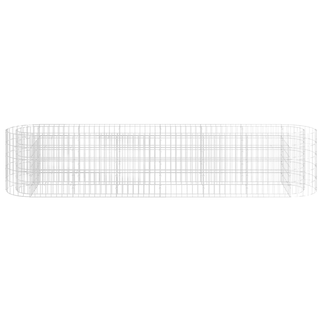 Planter Large Gabion Raised Garden Bed Galvanised Steel Stone Basket Silver LED