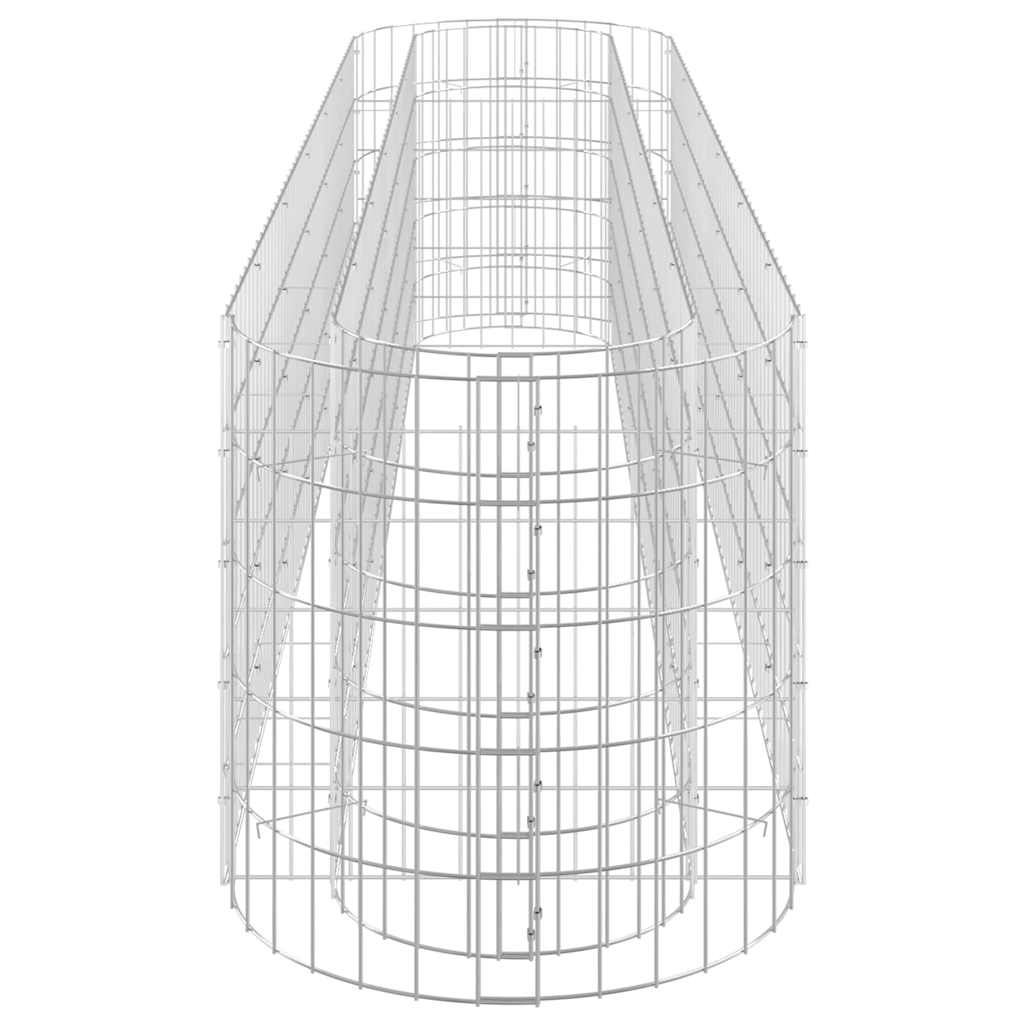 Planter Large Gabion Raised Garden Bed Galvanised Steel Stone Basket Silver LED