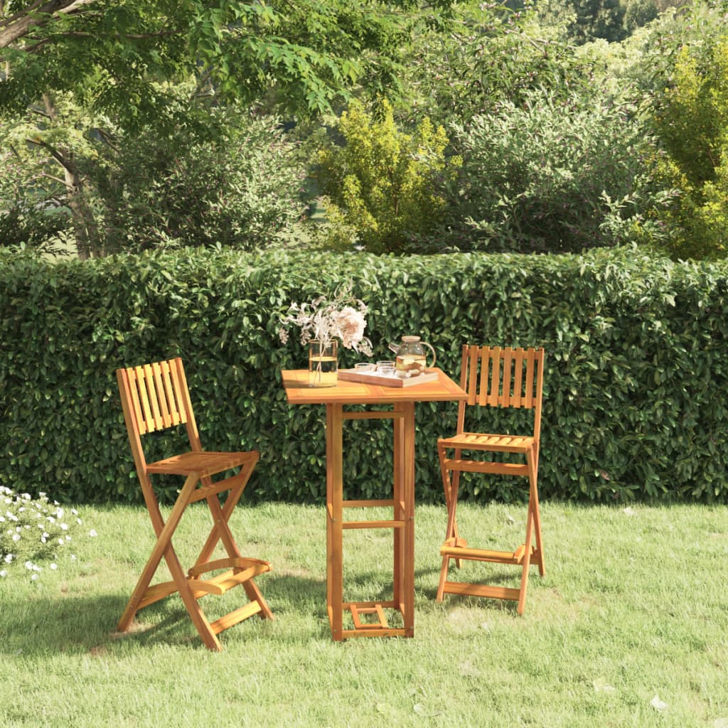 Bistro Table 75X75X110 Cm Solid Wood Acacia