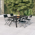 9 Piece Garden Dining Set Grey And Black