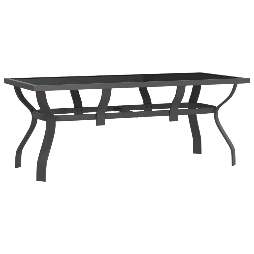 9 Piece Garden Dining Set Grey And Black