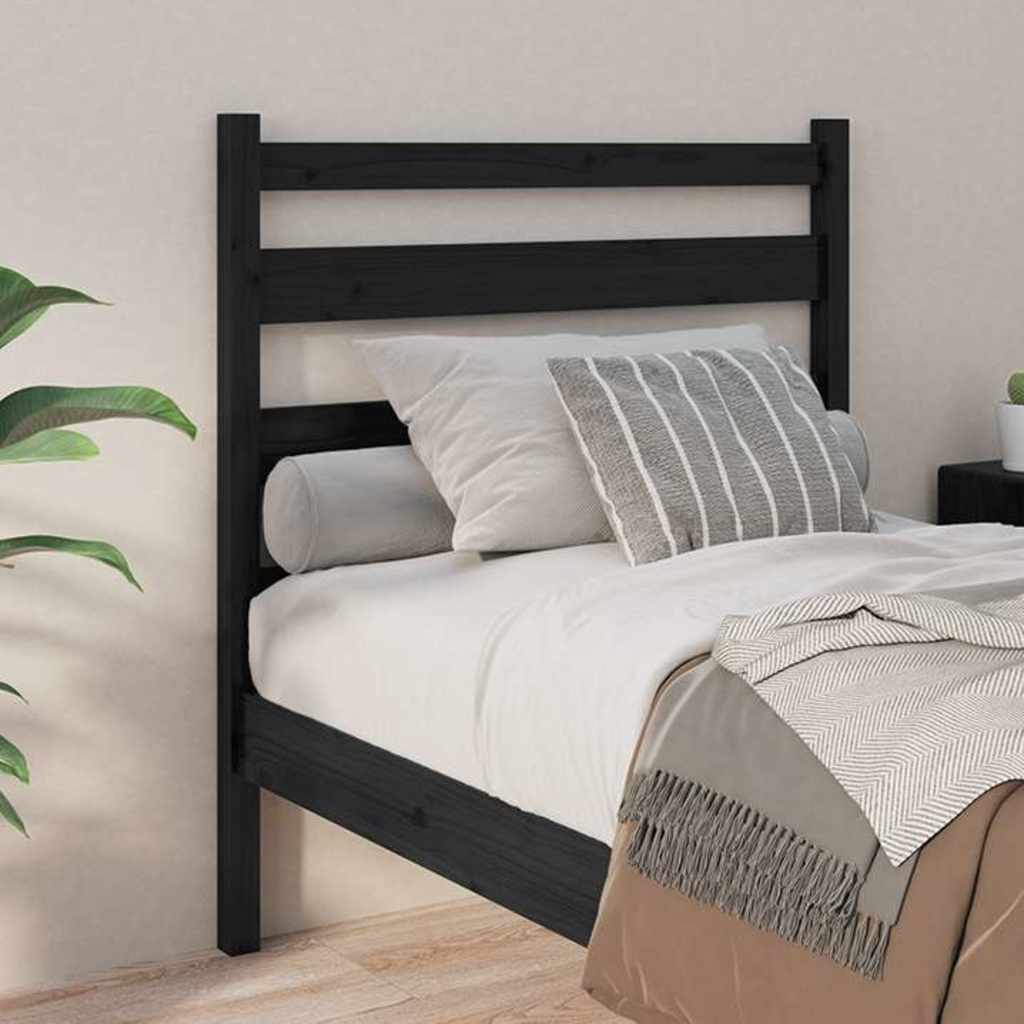Headboards & Footboards Bed Headboard 81X4X100 Cm Solid Wood Pine Black Grey 81