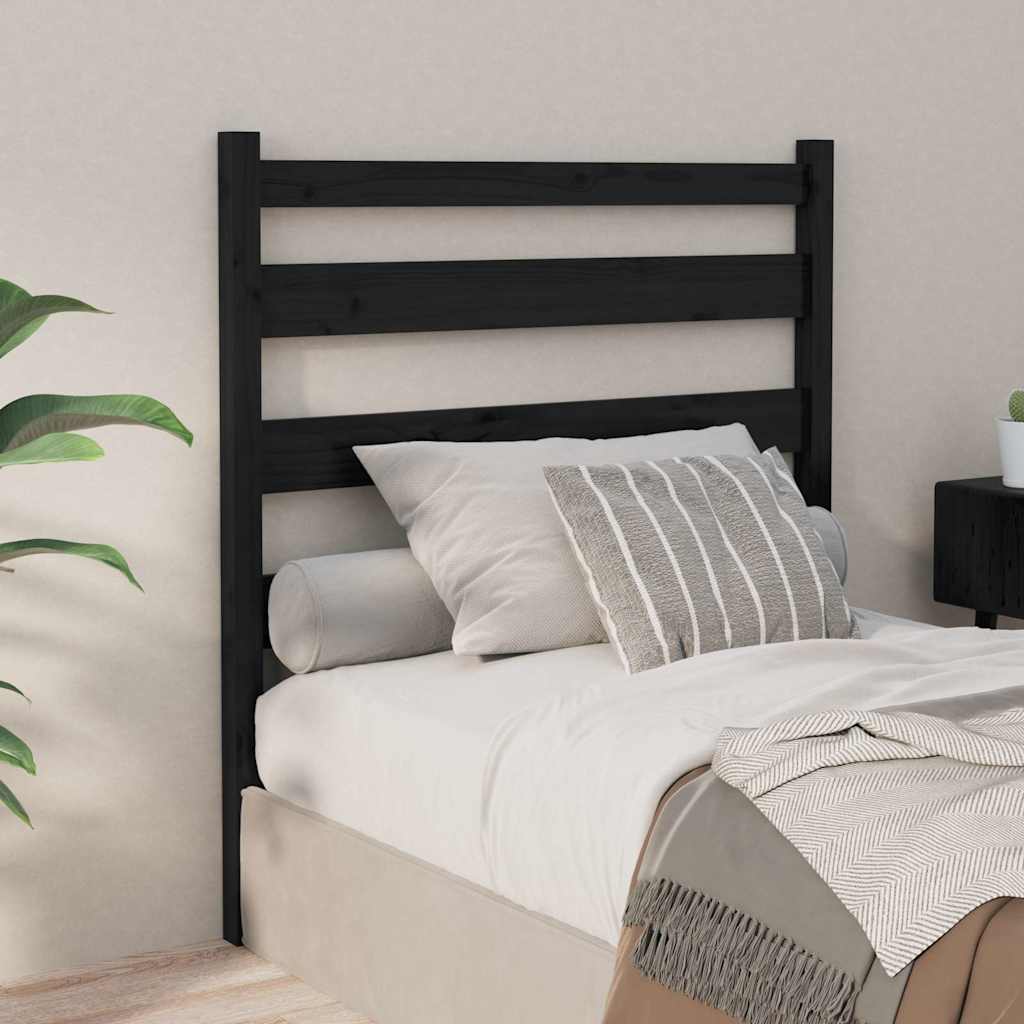 Headboards & Footboards Bed Headboard 81X4X100 Cm Solid Wood Pine Black Grey 81