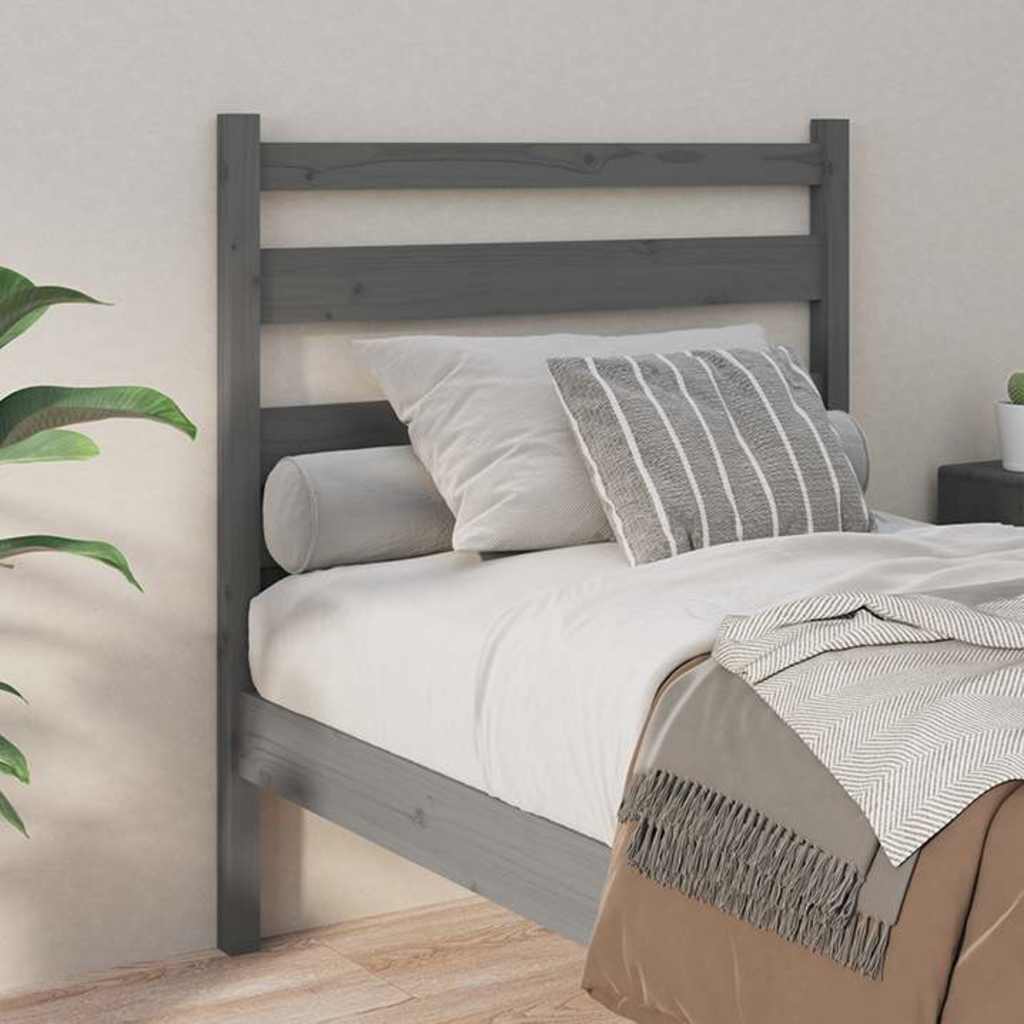 Headboards & Footboards Bed Headboard 81X4X100 Cm Solid Wood Pine Black Grey 81