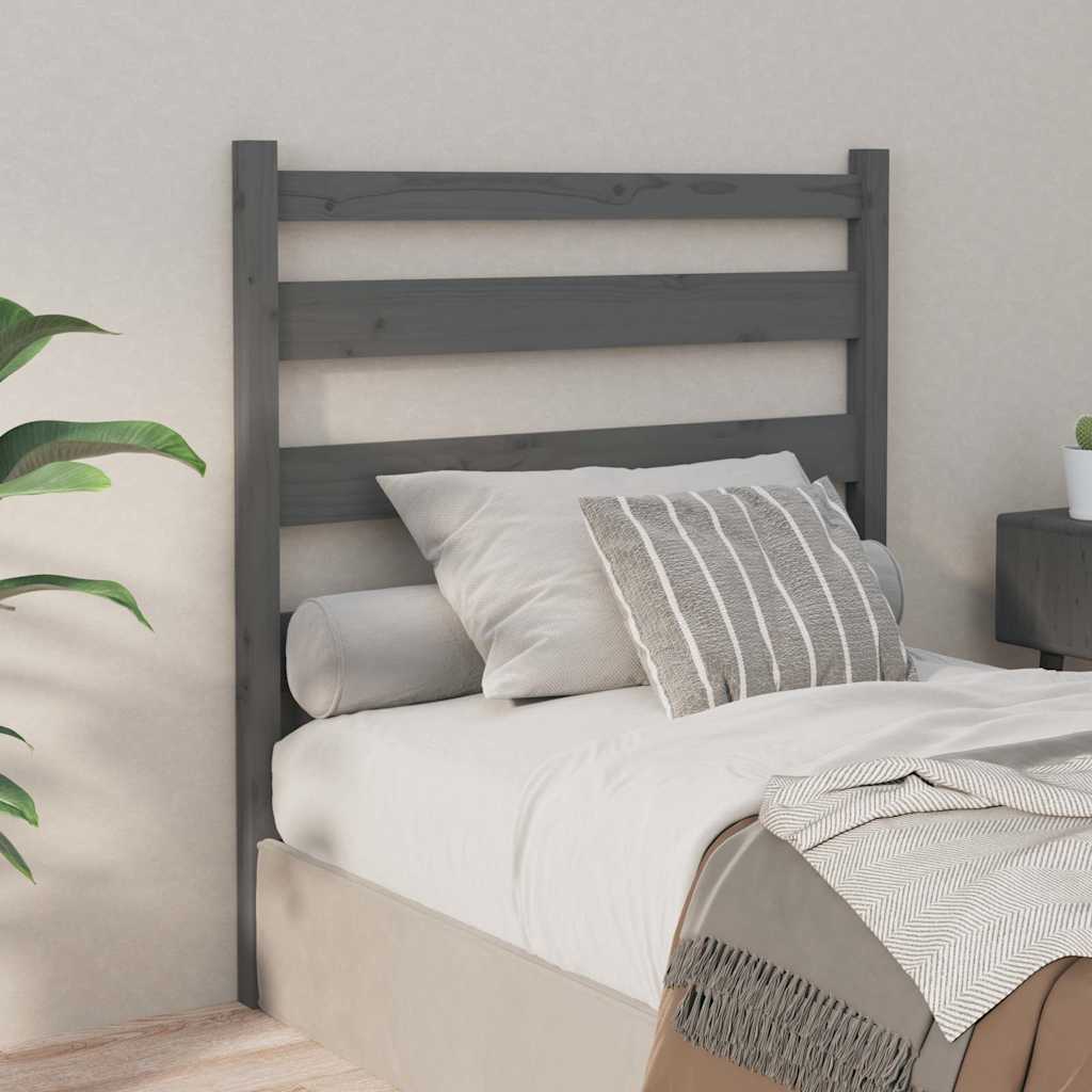 Headboards & Footboards Bed Headboard 81X4X100 Cm Solid Wood Pine Black Grey 81