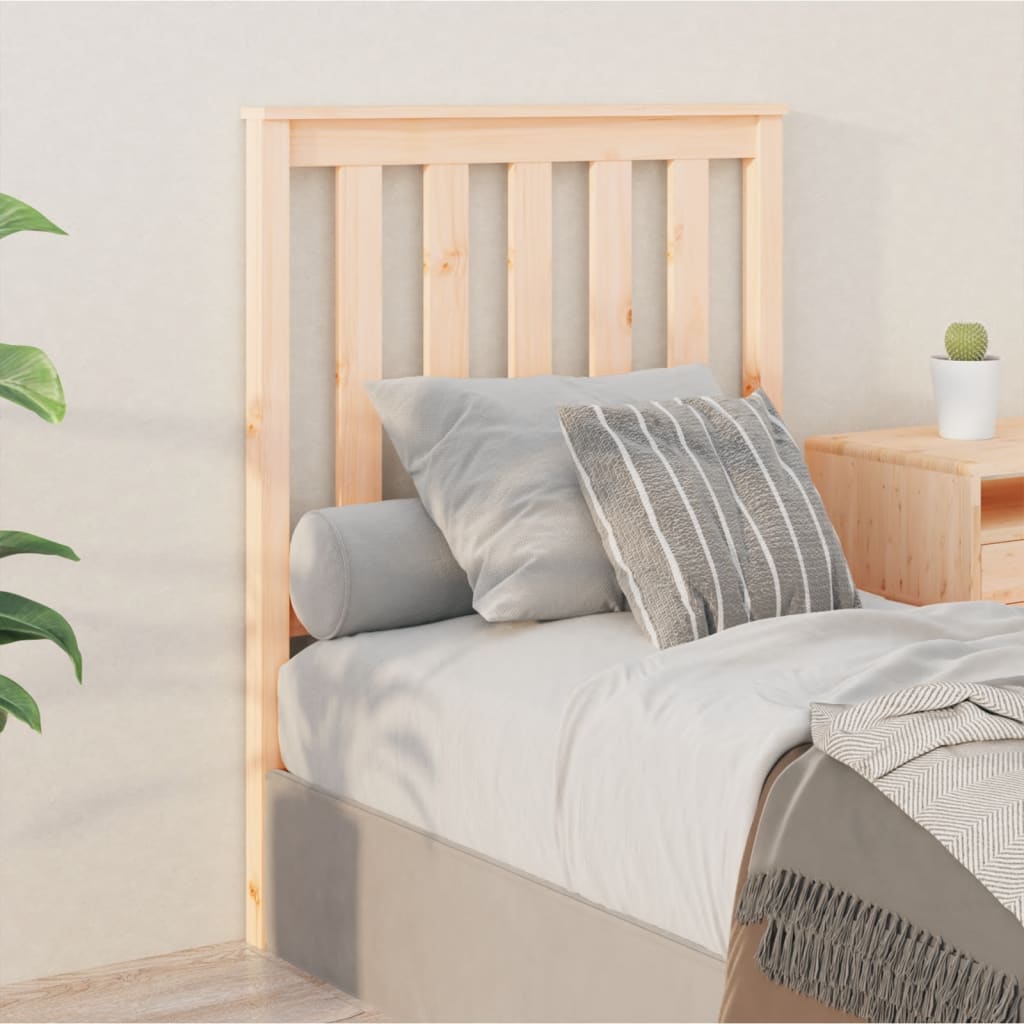 Bed Headboard | Light Brown | Solid Pine Wood | 106X6X101 Cm