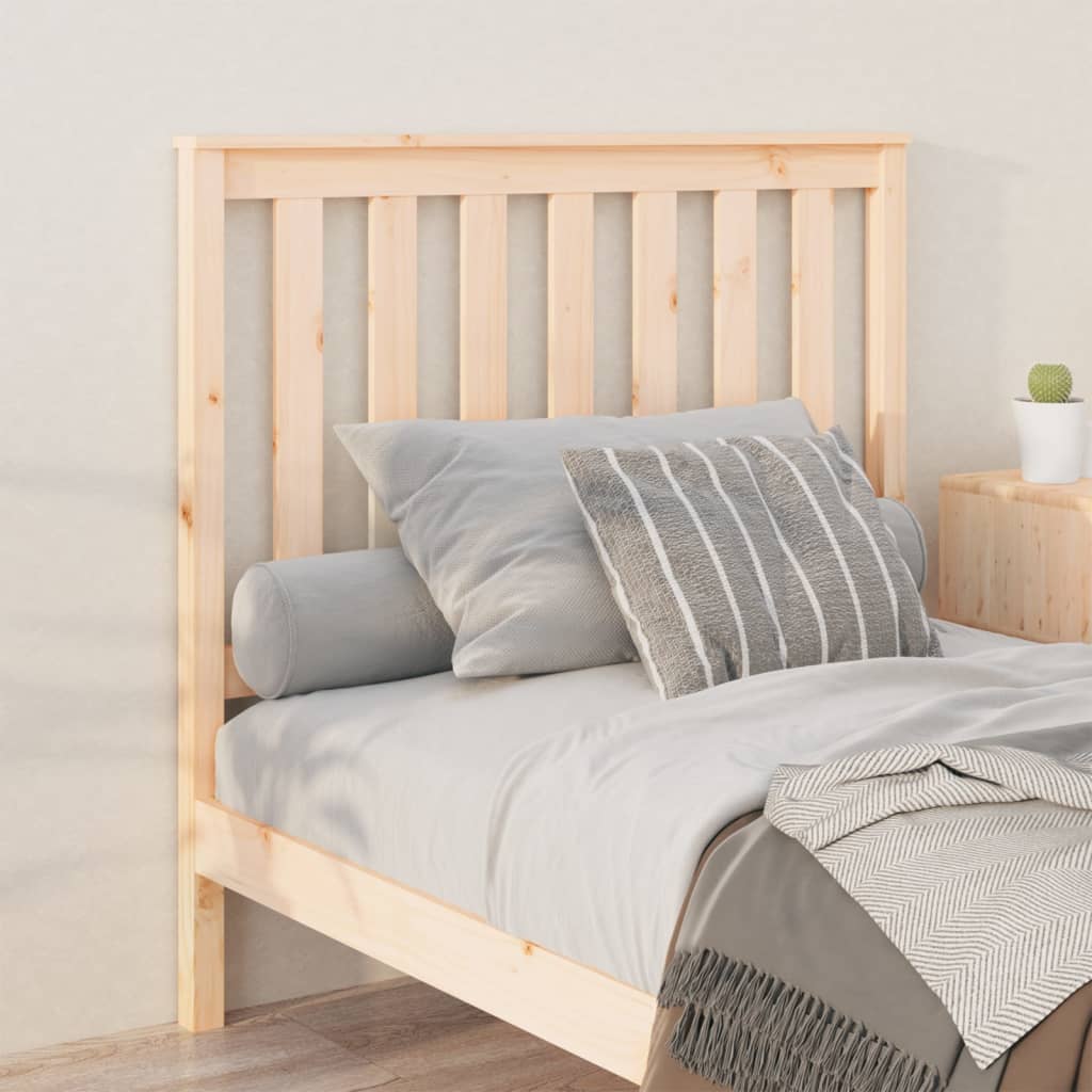 Bed Headboard | Light Brown | Solid Pine Wood | 106X6X101 Cm