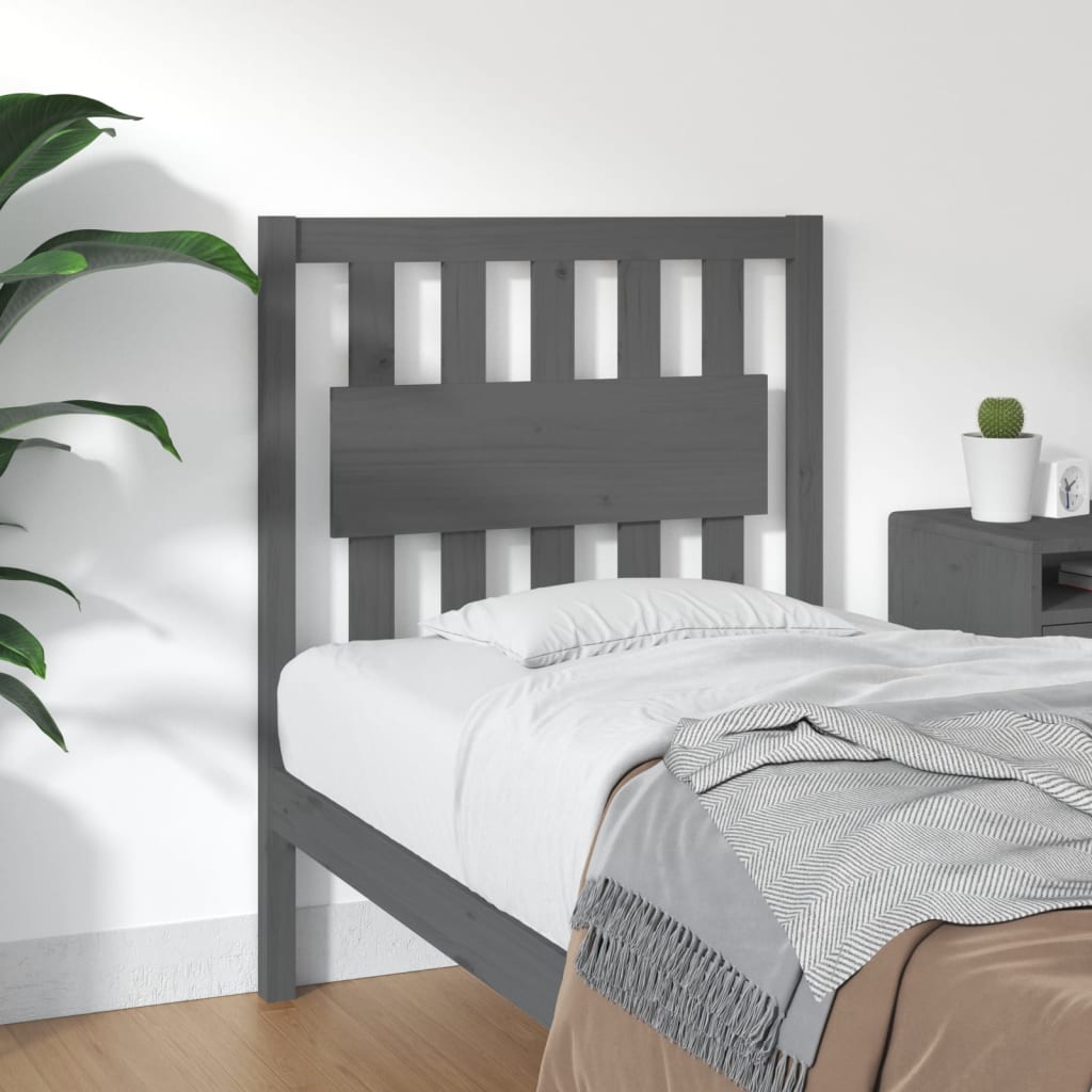 Bed Headboard 105.5X4X100 Cm Solid Wood Pine