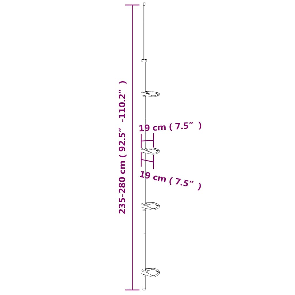 Bathroom Accessory Mounts 4-Tier Telescopic Shower Corner Shelf Silver Aluminium