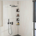 Bathroom Accessory Mounts 4-Tier Telescopic Shower Corner Shelf Silver Aluminium