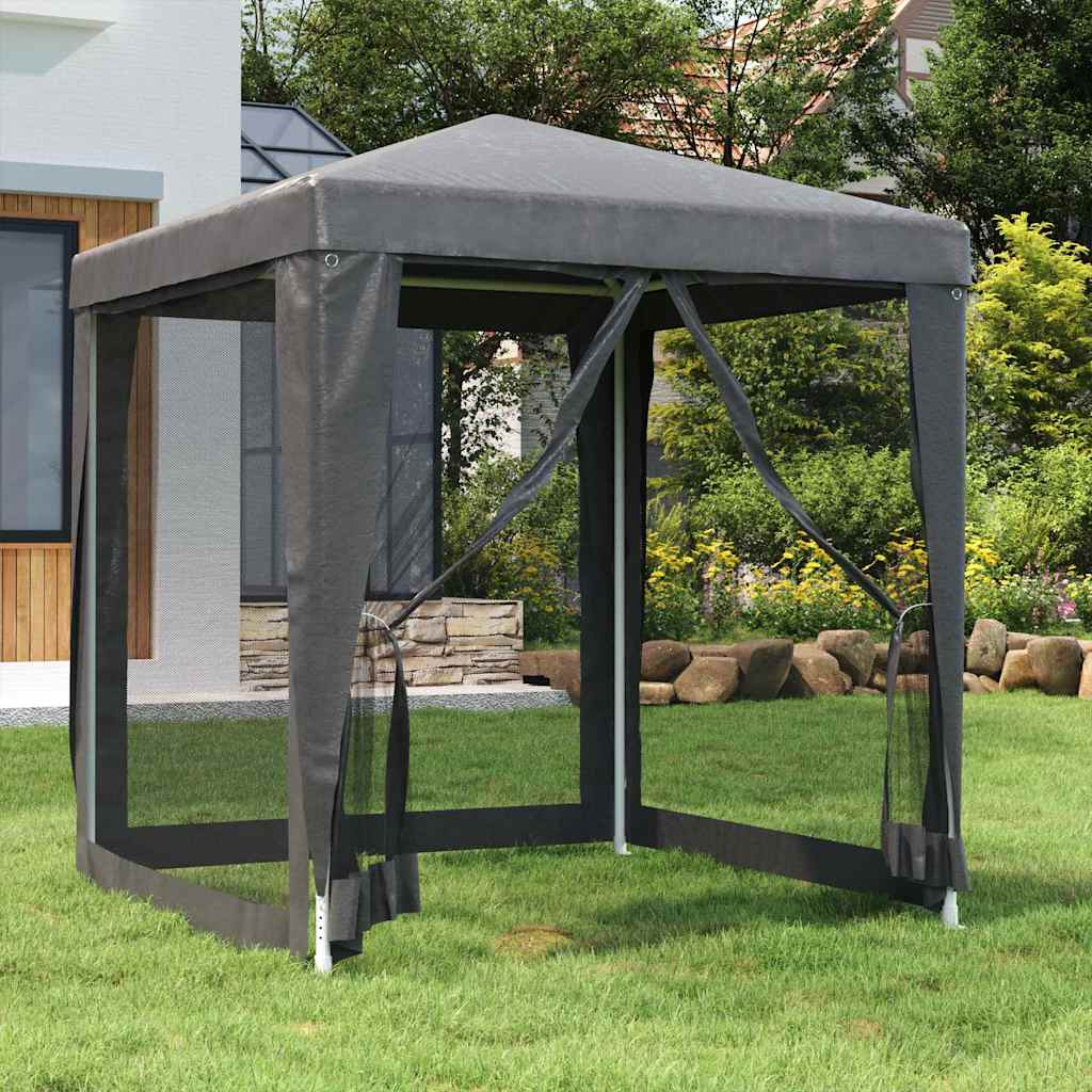 Gazebo 3x4m Party Tent White 4 Mesh Sidewalls Outdoor Event Marquee anthracite 3