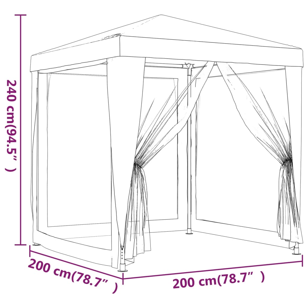 Party Tent With 4 Mesh Sidewalls Hdpe