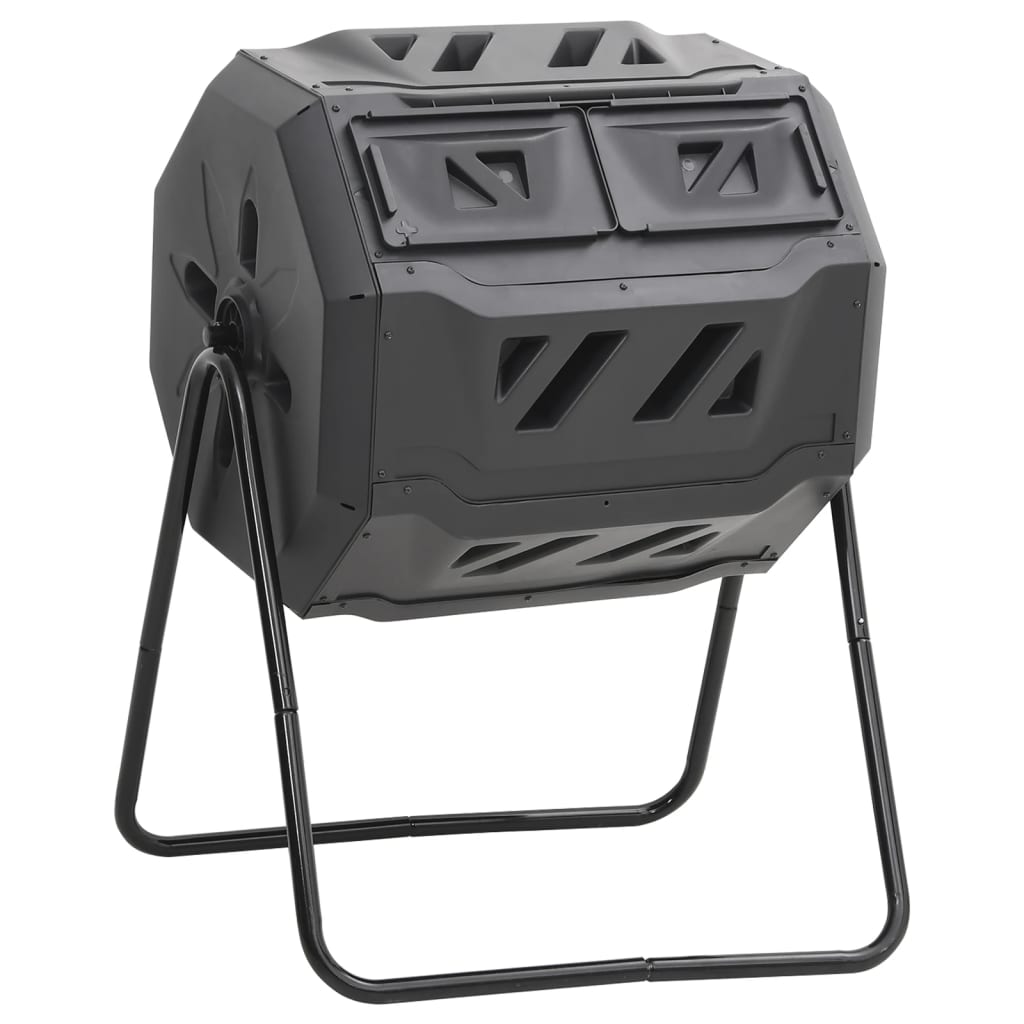 Garden Compost Bin Black 73X64X95 Cm 160 L
