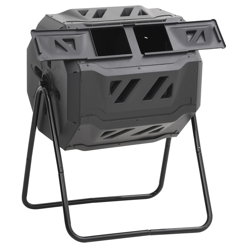 Garden Compost Bin Black 73X64X95 Cm 160 L
