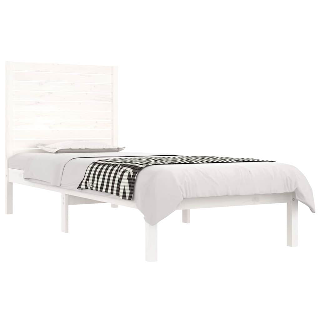 Bed Frame Extra Long Without Mattress Solid Wood Natural White Black 75 X 190 Cm