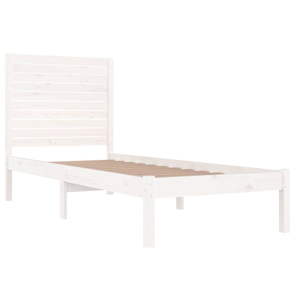 Bed Frame Extra Long Without Mattress Solid Wood Natural White Black 75 X 190 Cm