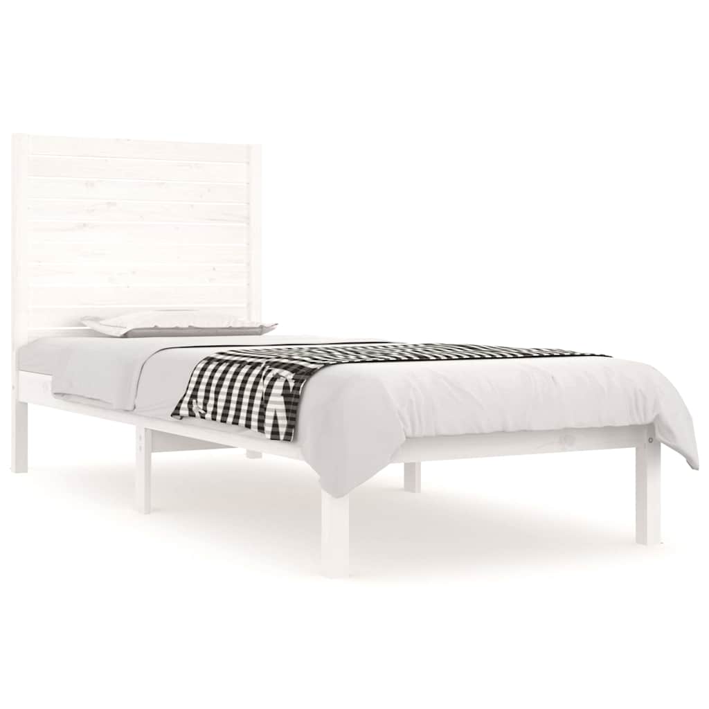 Bed Frame Extra Long Without Mattress Solid Wood Natural White Black 75 X 190 Cm