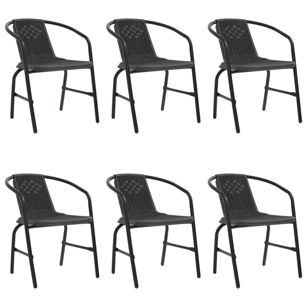 Garden Chairs 2 Pcs Plastic Rattan And Steel 110 Kg