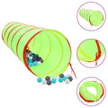 Children Play Tunnel With 250 Balls Green 175 Cm Polyester
