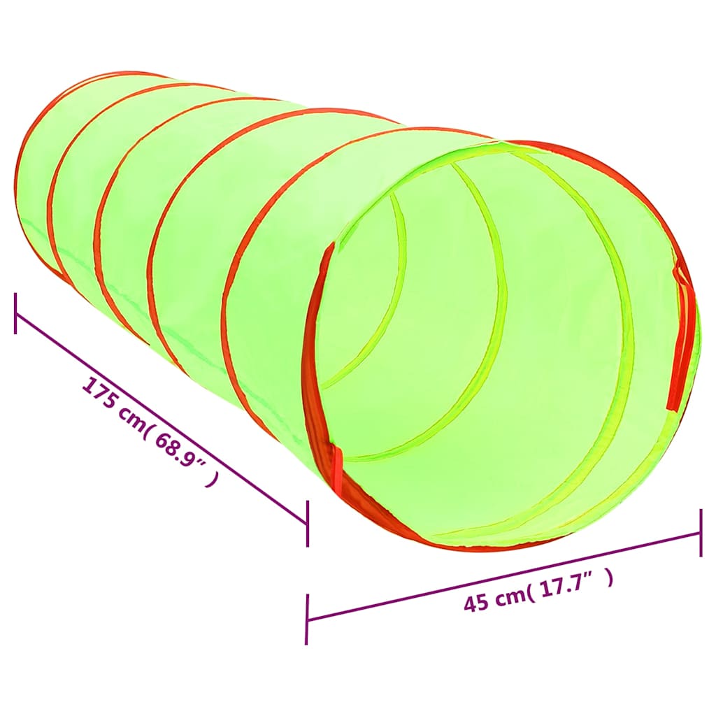 Play Tunnel Kids Green 175cm 250 Balls Indoor Outdoor Toy 170T polyester steel