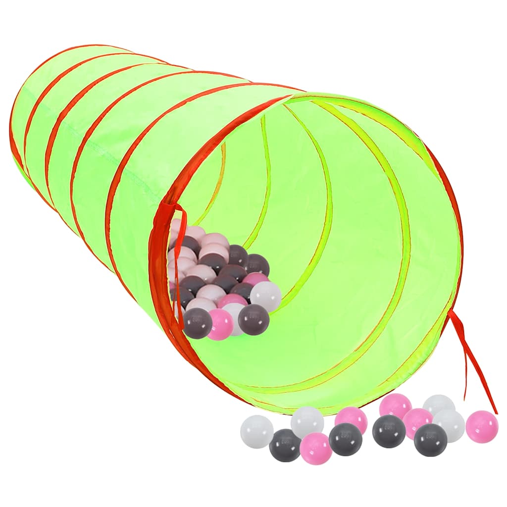 Play Tunnel Kids Green 175cm 250 Balls Indoor Outdoor Toy 170T polyester steel