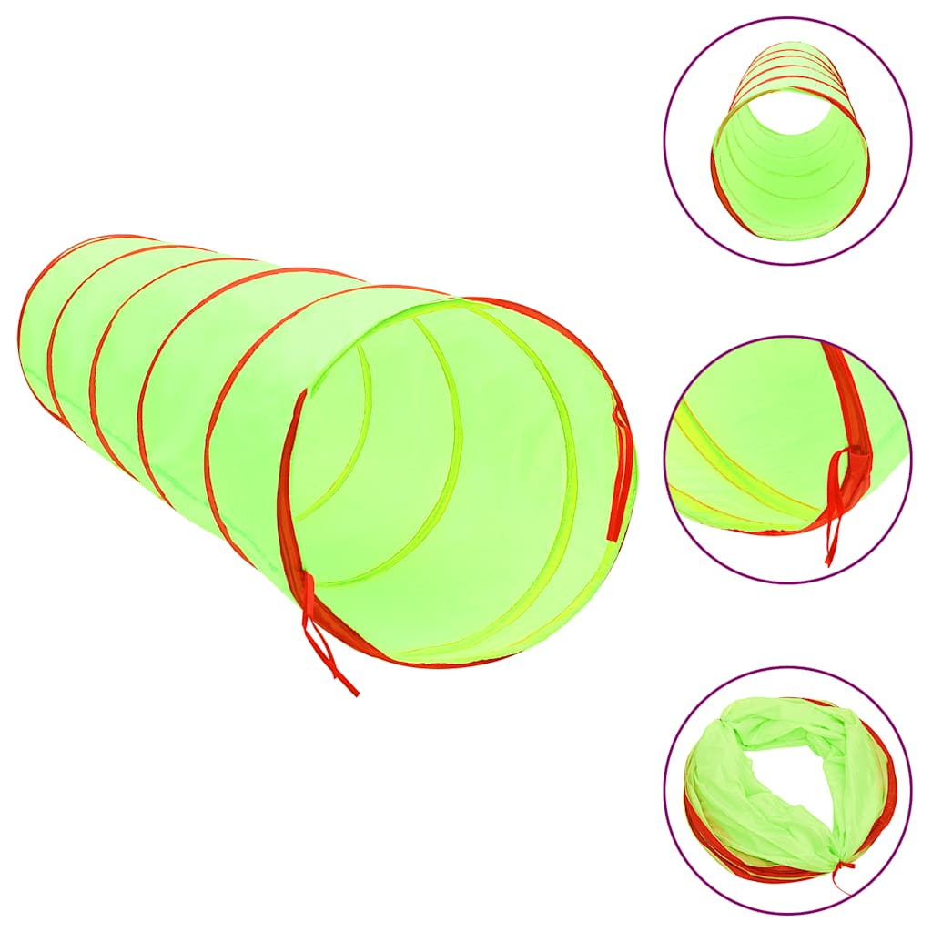 Children Play Tunnel With 250 Balls Green 175 Cm Polyester